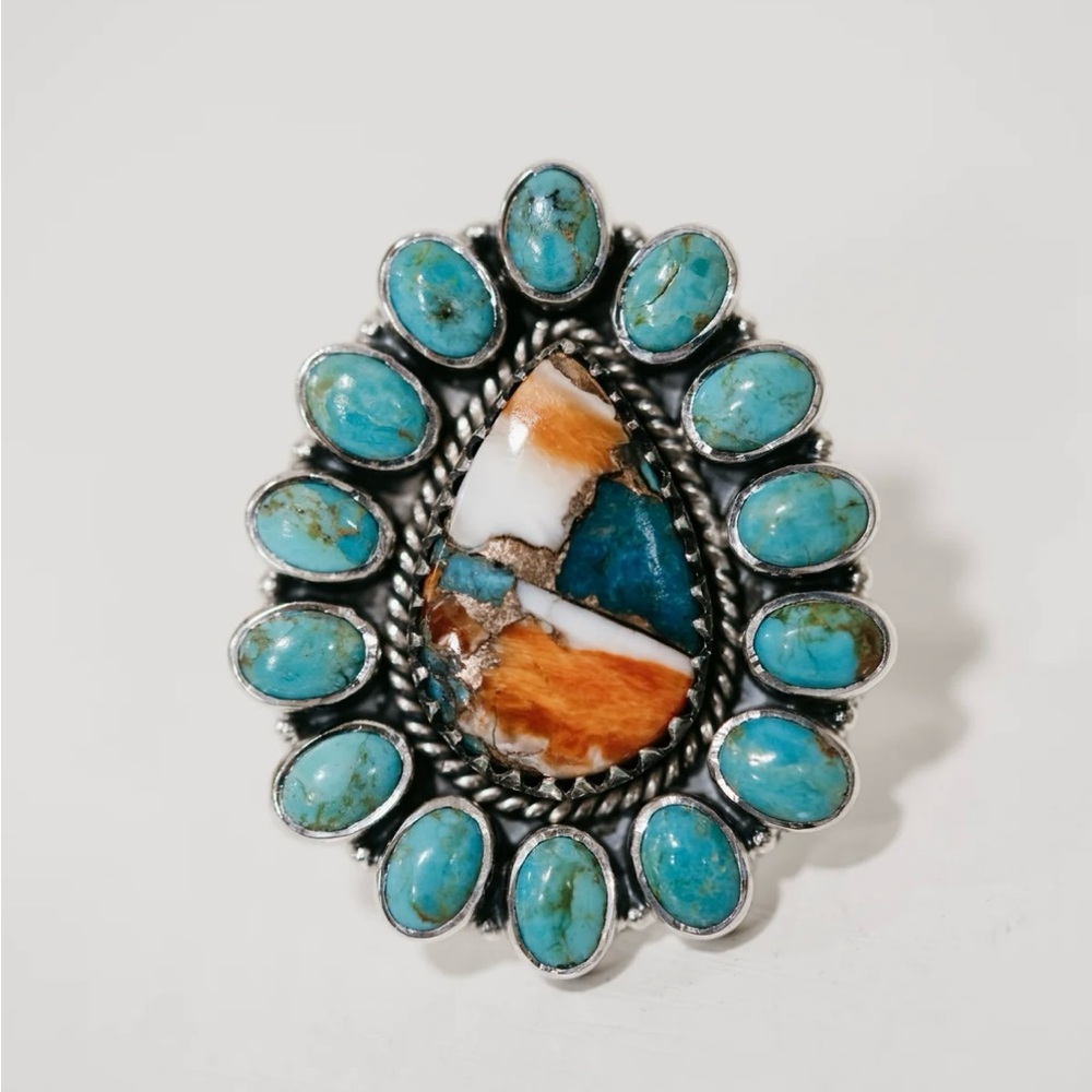 Goldie Lew Callie Ring Turquoise + Spiny Turquoise